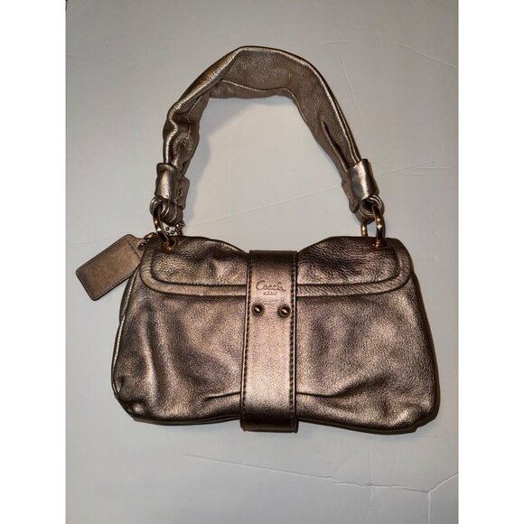 Coach Madeline Metallic Rose Vintage Coach Shoulder Purse 6X10 - Picture 5 of 16
